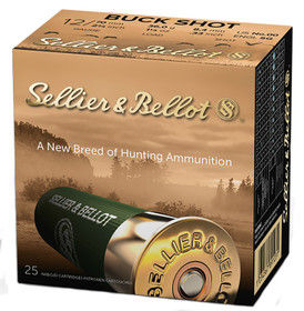 Sellier and Bellot 12 Gauge Buckshot ammunition for hunting.
